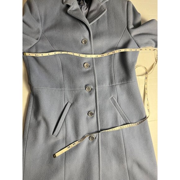 Ann Taylor Womens Light Blue Wool Blend Button-Up Coat Pockets 10 Mid-Length - Picture 11 of 13